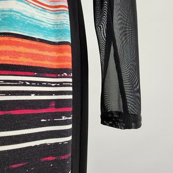 JOSEPH Ribkoff Pink & Black Stripped Maxi Dress Size M - Picture 3 of 16